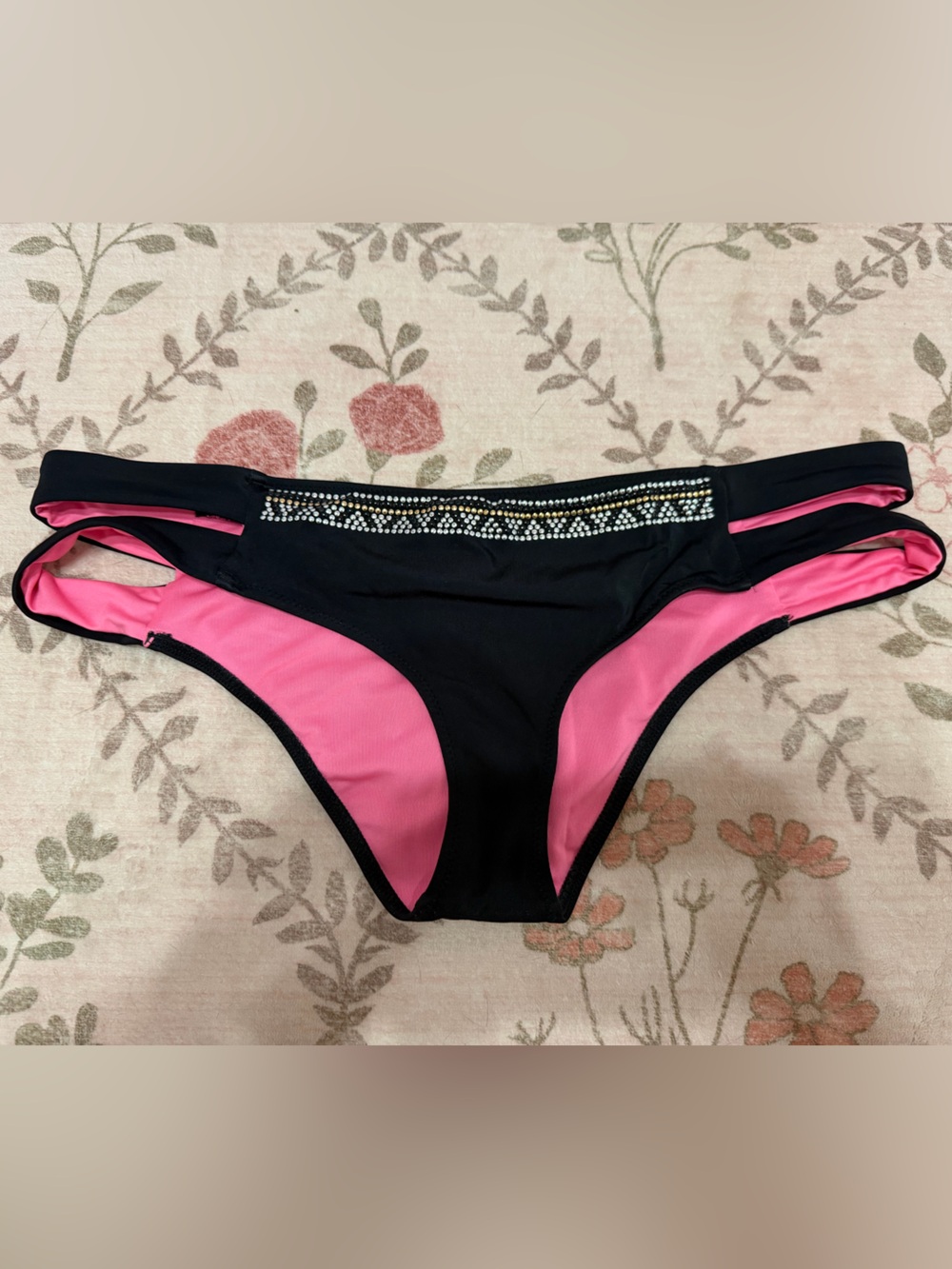 VS PINK Rhinestone-Accent Cheeky Bikini Bottoms